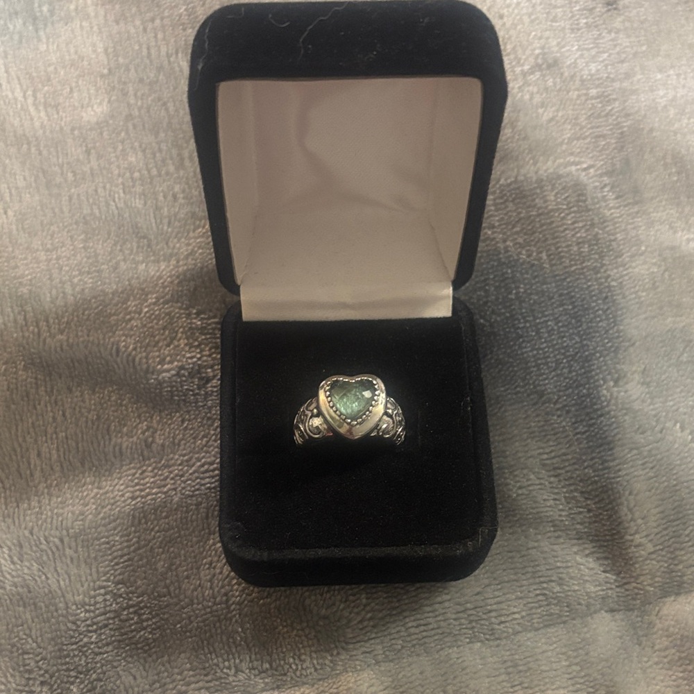 Tocara Stainless Steel Heart Ring with Synthetic Gemstone